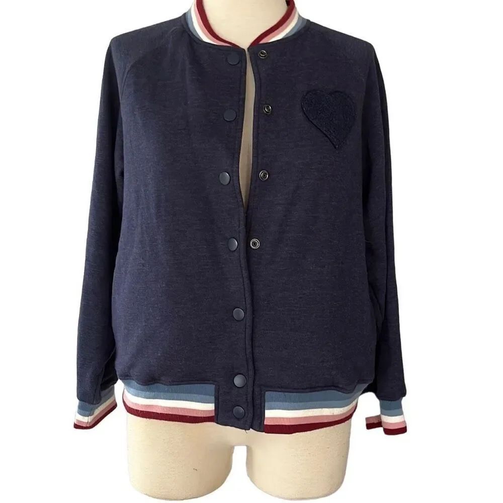 Ellen DeGeneres EV1 Heart Varsity Bomber Jacket Women’s Large